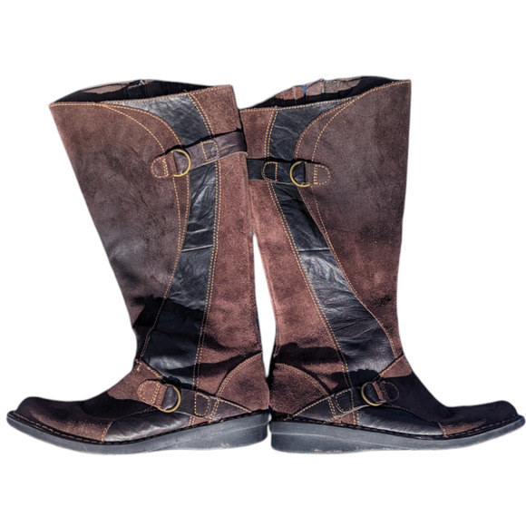 Clarks Shoes - Clarks Nikki Midtown Brown and Black Genuine Suede Ladies 9.5 N Knee High Boot
